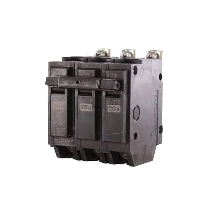 ABB TEY/Q-Line(R) THQB32020 3-Pole Miniature Circuit Breaker • 20A Triple Pole Breaker • 120/240 VAC, 10 kA Interrupt Thermal Magnetic Trip • Bolt-On Installation • Residential & Commercial Use by GE - Used - Very Good condition - US$33.00