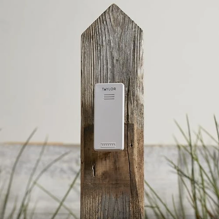 Taylor Digital Wireless Round Indoor Comfort Level Thermometer and Clock, Wireless Remote Sensor, Easy-to-Read Display for Home, Office, Greenhouse, Nursery, and Indoor Areas, LCD, White by Taylor - Image 4