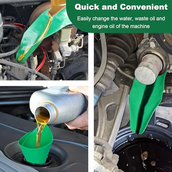 SZTJHN Reused Flexible Foldable Oil Funnel, Multi-Purpose Form a Funnels for Automotive Use, Easy to Clean Small Wide Mouth Funnel for Oil Drain, Available in Green by SZTJHN - Image 3
