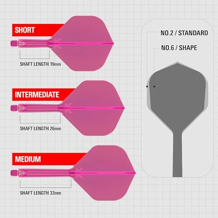 Target Darts K Flex Integrated Dart Flights and Shafts, No.2 Pink (Intermediate) | Pack of 3 K-Flex - No2, Kflex All in One Moulded Dart Flight & Stem | Professional Dart Accessories by Target Darts - Image 3