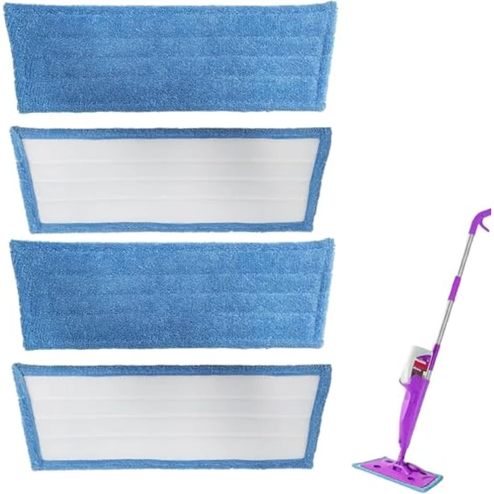 4 Pack Mop Pads Compatible with Rejuvenate Click N Clean Spray Reusable Microfiber Pads Replacement for Rejuvenate Microfiber Mop Washable Refill for Floor Cleaning by KaiSenWo - Used - Like New condition - US$8.89