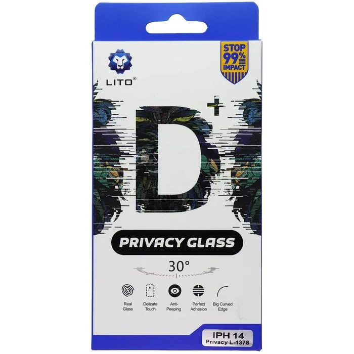LITO D+ Privacy Glass Screen Protector for iPhone 14 (2 Pack) - Clear by LITO - Refurbished - Brand New condition - US$8.28