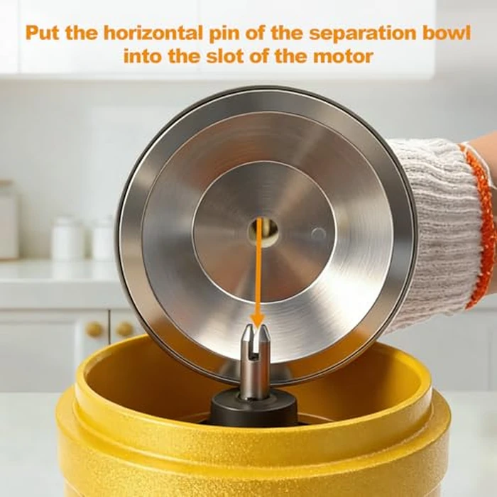Carivia Milk Cream Centrifugal Separator, 304 Stainless Steel Electric Cow Milk Separator, 50L/H Goat Cow Cream Separator, 10500RPM Creams Maker Separator with 5L Bowl Capacity for Fresh Goat Cow Milk by Carivia - Image 4