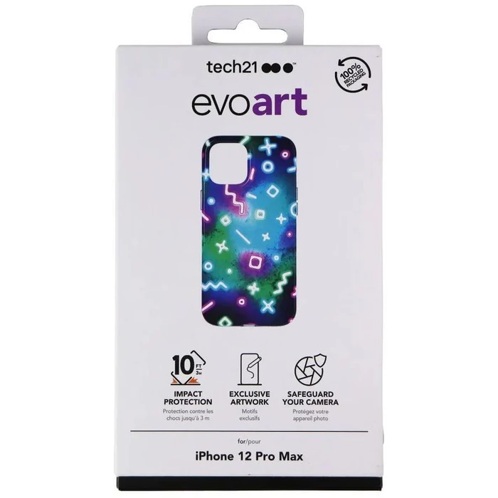 Tech21 Evo Art Series Phone Case for iPhone 12 Pro Max - Neon Lights by Tech21 - Refurbished - Brand New condition