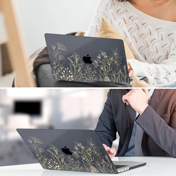 DONGKE Compatible with M4 MacBook Air 15 inch Case 2025 2024 2023 A3241 A3114 A2941 M3 M2 Liquid Retina Display Touch ID, Plastic Hard Case & Keyboard Skin & Screen Protector - Floral Blooming by DONGKE - Image 8