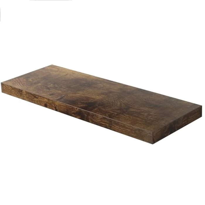 JPND Floating Shelf, Set of 1 Wall Shelf, 30 in W x 12.75 in D x 2 in H Wooden Floating Wall Shelf with Invisible Brackets for Living Room/Bedroom/Bathroom/Kitchen Storage and Decor, Rustic Brown by JPND - Used - Good condition - CA$47.63