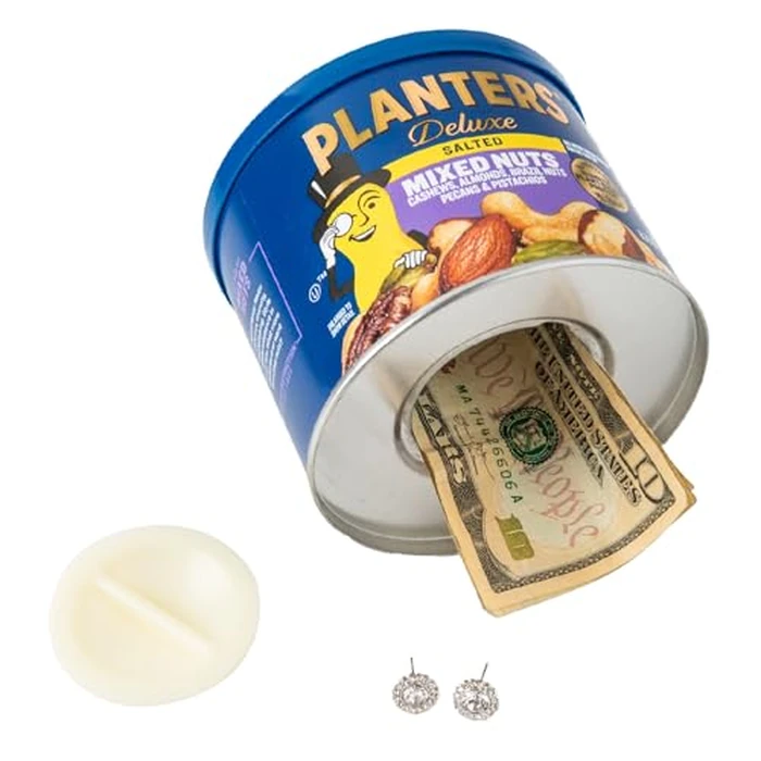 BigMouth Inc Planters Mr. Peanuts Fake Can Diversion Safe - Hidden Safe for Money Stash - Secret Compartment and Hidden Storage Fun Gag Gift Book Safe Alternative - Medium Size by BigMouth - Image 1
