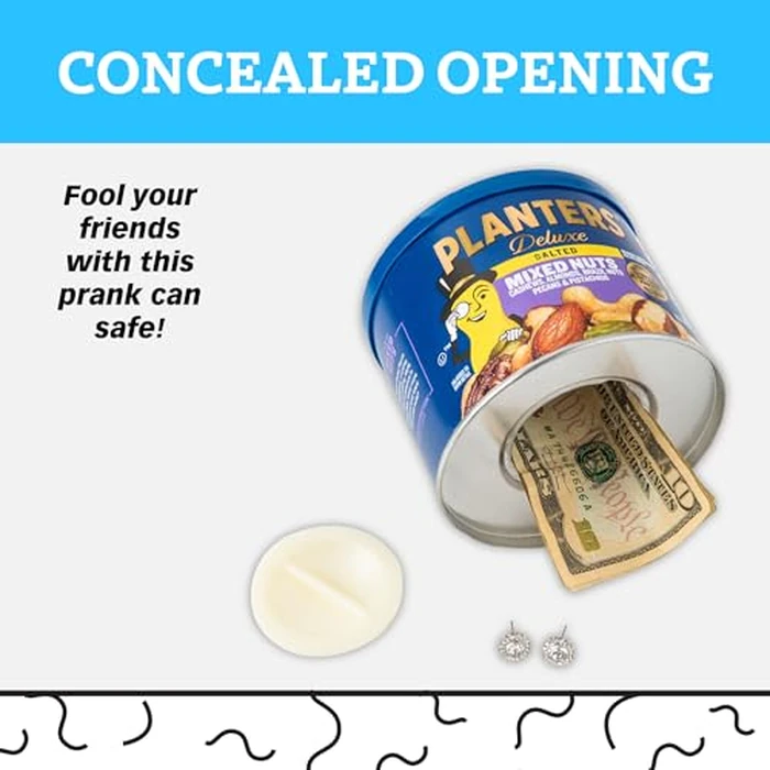 BigMouth Inc Planters Mr. Peanuts Fake Can Diversion Safe - Hidden Safe for Money Stash - Secret Compartment and Hidden Storage Fun Gag Gift Book Safe Alternative - Medium Size by BigMouth - Image 3
