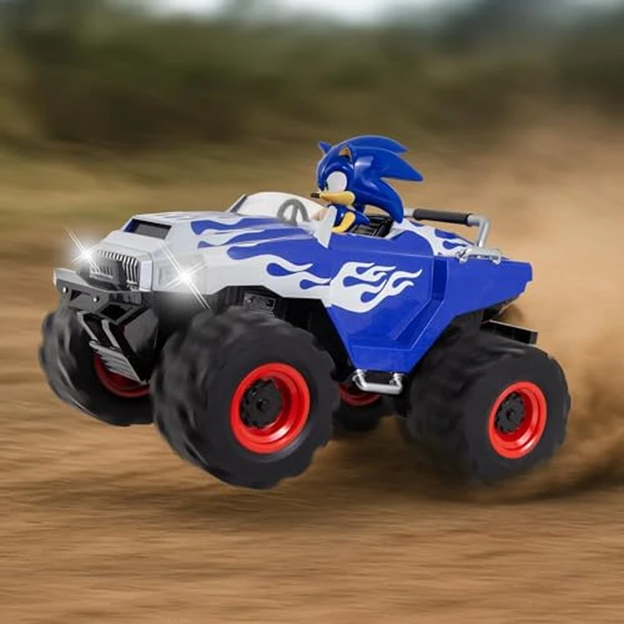 NKOK Sonic Monster Truck RC - 2.4GHz Radio Control Car with Lights, Turbo Boost & 7.4V Rechargeable Battery Pack, Sonic Racing CrossWorlds Toy Vehicle for Kids Ages 6+ by NKOK R/C Racing - Image 3