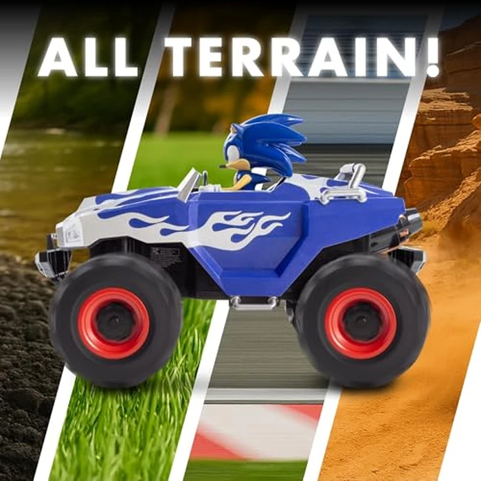 NKOK Sonic Monster Truck RC - 2.4GHz Radio Control Car with Lights, Turbo Boost & 7.4V Rechargeable Battery Pack, Sonic Racing CrossWorlds Toy Vehicle for Kids Ages 6+ by NKOK R/C Racing - Image 4