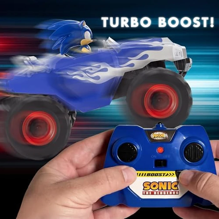 NKOK Sonic Monster Truck RC - 2.4GHz Radio Control Car with Lights, Turbo Boost & 7.4V Rechargeable Battery Pack, Sonic Racing CrossWorlds Toy Vehicle for Kids Ages 6+ by NKOK R/C Racing - Image 6