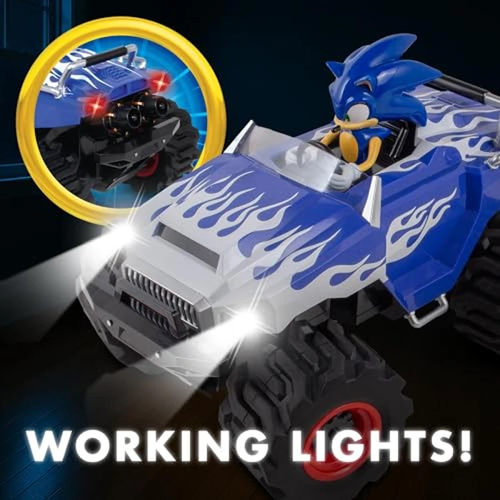 NKOK Sonic Monster Truck RC - 2.4GHz Radio Control Car with Lights, Turbo Boost & 7.4V Rechargeable Battery Pack, Sonic Racing CrossWorlds Toy Vehicle for Kids Ages 6+ by NKOK R/C Racing - Image 7
