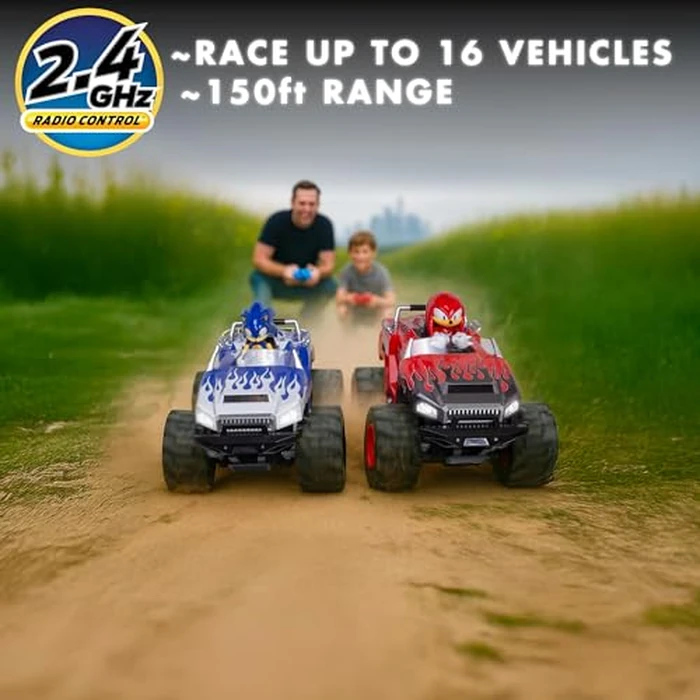 NKOK Sonic Monster Truck RC - 2.4GHz Radio Control Car with Lights, Turbo Boost & 7.4V Rechargeable Battery Pack, Sonic Racing CrossWorlds Toy Vehicle for Kids Ages 6+ by NKOK R/C Racing - Image 8