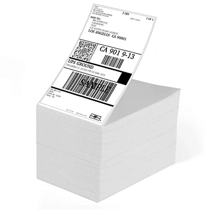 BESTEASY 4" x 6" Fanfold Direct Thermal Labels, White Perforated Permanent-Adhesive Shipping Address Labels Compatible with Zebra Elton Printer (4 Stack 4000 Labels) by BESTEASY - Image 1