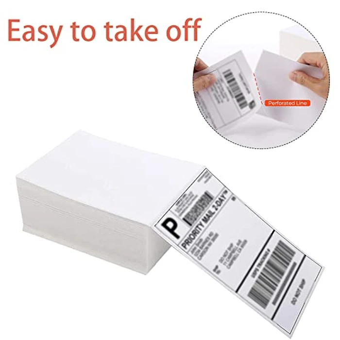 BESTEASY 4" x 6" Fanfold Direct Thermal Labels, White Perforated Permanent-Adhesive Shipping Address Labels Compatible with Zebra Elton Printer (4 Stack 4000 Labels) by BESTEASY - Image 3