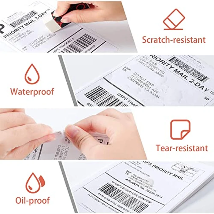 BESTEASY 4" x 6" Fanfold Direct Thermal Labels, White Perforated Permanent-Adhesive Shipping Address Labels Compatible with Zebra Elton Printer (4 Stack 4000 Labels) by BESTEASY - Image 4