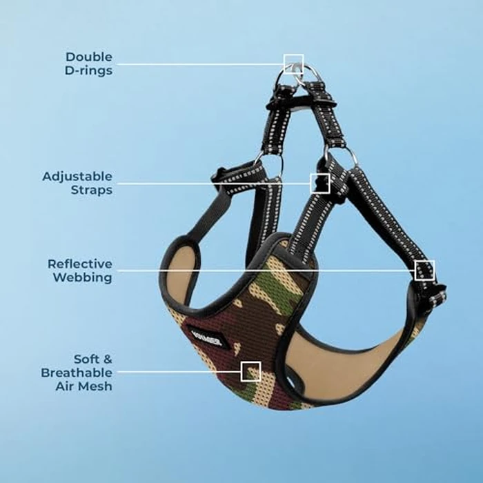 Best Pet Supplies Voyager Adjustable Step-in Flex Breathable Mesh Dog Harness for Small Medium Large Dogs (Army/Black Trim), L by Best Pet Supplies - Image 3