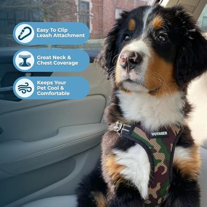 Best Pet Supplies Voyager Adjustable Step-in Flex Breathable Mesh Dog Harness for Small Medium Large Dogs (Army/Black Trim), L by Best Pet Supplies - Image 5