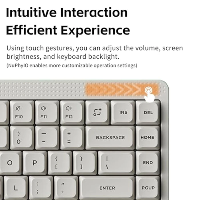 NuPhy Node75 Wireless Mechanical Keyboard, 75% Hot Swappable Custom Low Profile Keyboard, 84 Keys Computer Gaming Keyboards, Supports Touch Gestures, PBT Keycaps, RGB Backlit, Bluetooth/2.4GHz/USB-C by nuphy - Image 4