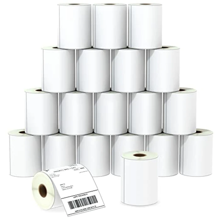BETCKEY - 4" x 6" (102 mm x 152 mm) Blank Shipping Labels Compatible with Zebra & Rollo Label Printer(not for dymo 4XL), Premium Adhesive & Perforated [20 Rolls, 5000 Labels] by BETCKEY - Used - Acceptable condition - CA$82.35