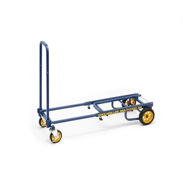 Rock-N-Roller R2RT-BL (Micro) 8-in-1 Folding Multi-Cart/Hand Truck/Dolly/Platform Cart/26" to 39" Telescoping Frame/350 lbs. Load Capacity, Blue by Rock-N-Roller - Used - Very Good condition