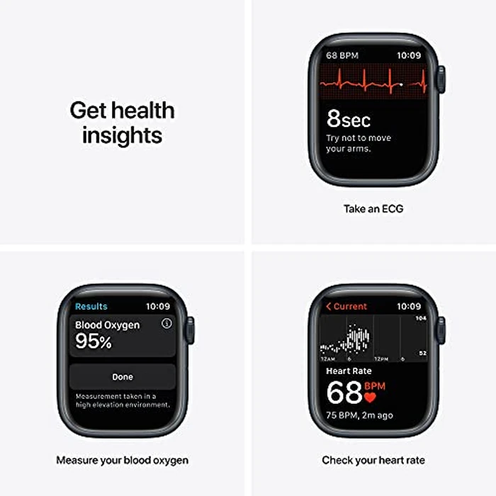 Apple Watch Series 7 [GPS 41mm] Smart Watch w/Midnight Aluminum Case with Midnight Sport Band. Fitness Tracker, Blood Oxygen & ECG Apps, Always-On Retina Display, Water Resistant by Apple - Image 3