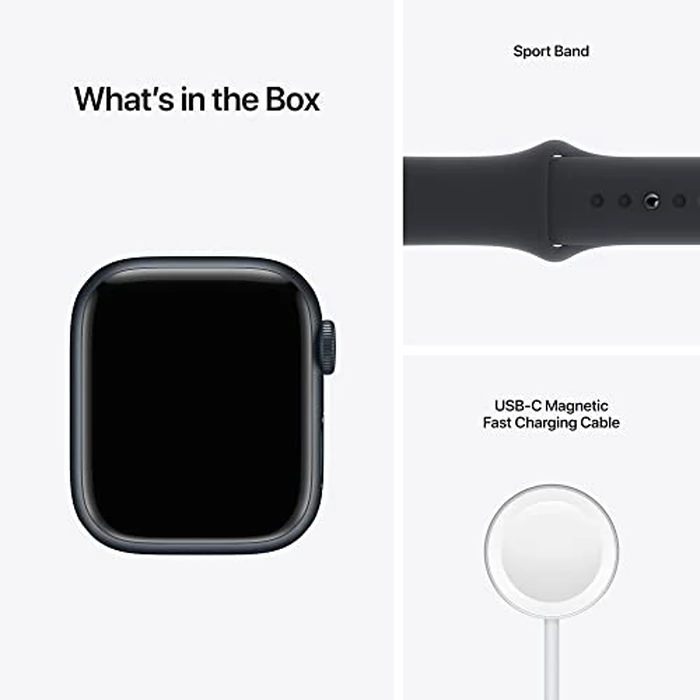 Apple Watch Series 7 [GPS 41mm] Smart Watch w/Midnight Aluminum Case with Midnight Sport Band. Fitness Tracker, Blood Oxygen & ECG Apps, Always-On Retina Display, Water Resistant by Apple - Image 5