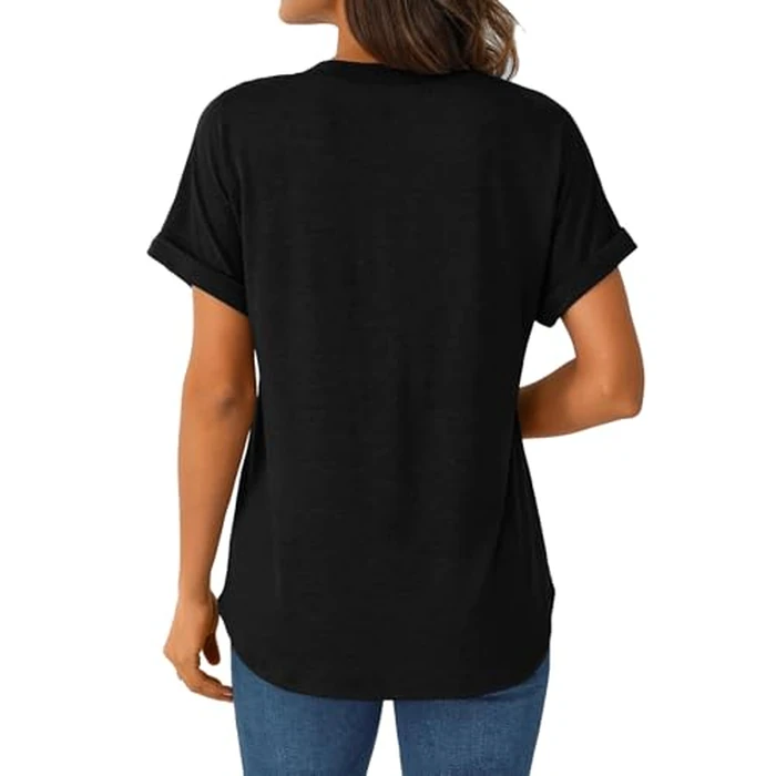 Women Tops 2 Pack Shorts Sleeve Shirts V Neck Henley Tops Spring Summer Trendy Casual Blouses Vacation Women Clothes 2026 by KILISU - Image 5