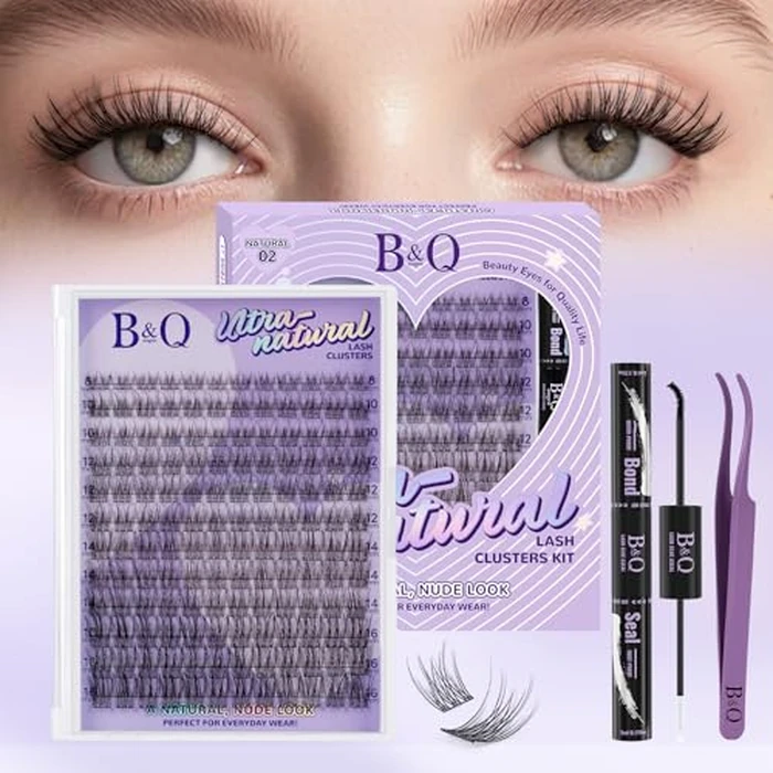 B&Q Wispy Lash Clusters Kit, Natural 02, Individual False Eyelashes Extension Set, Undetectable Natural Look for Effortless Day-to-Night Beauty, from Office Elegance to Date Night Glamour(8-16mix) by B&Qaugen - Used - Very Good condition