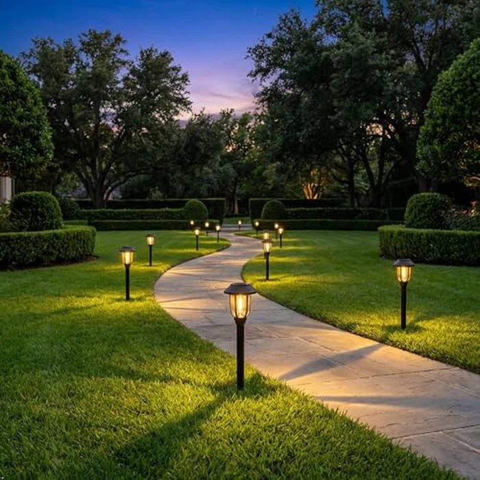 DOESLAG Solar Pathway Lights Outdoor 8 Pack, Warm White Solar Path Lights, Waterproof Energy Efficient Landscape Lights Decorative Auto On/Off, Solar Garden Lights for Yard Walkway Driveway Patio by DOESLAG - Image 7