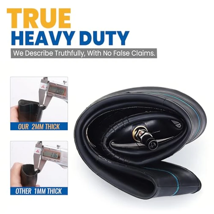 Heavy Duty, Hyssk 2mm Thick, 2.75/3.00-19" (70/100-19) Premium Inner Tube for CRF125/150 CR85, KX140/KLX125, DRZ125/RM85 E-Bike Electric Dirt Pit Bike Motorcycle Front Tire by Hyssk - Image 2