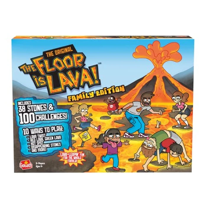 The Original The Floor is Lava! Family Edition - Interactive Game for Kids and Adults - Promotes Physical Activity - Indoor and Outdoor Safe by Goliath - Used - Very Good condition - US$12.79