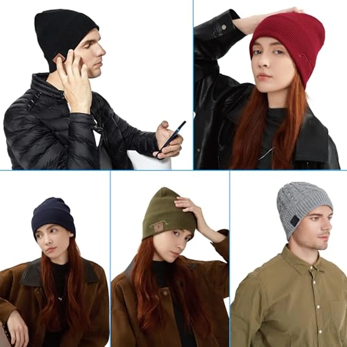 BORAYDA Merino Wool Bluetooth Beanie, HD Stereo,30 Hours Play Time,Built-in Microphone, Men's/Women's Christmas Electronic Gift (Black) by BORAYDA - Image 6