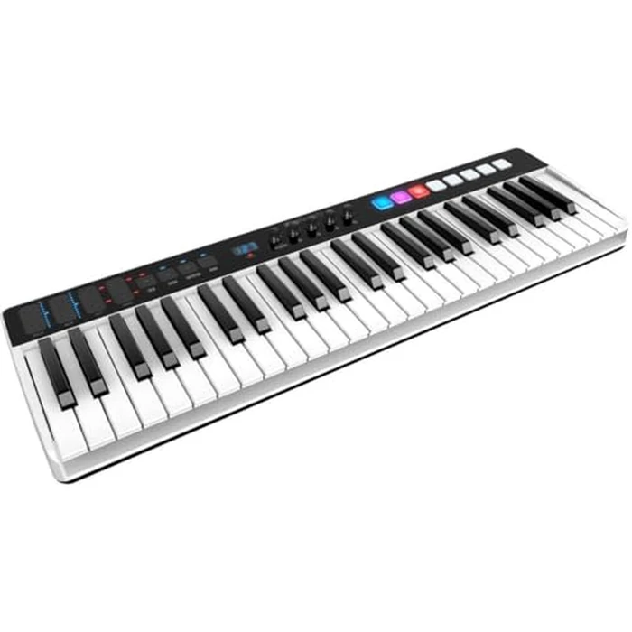 IK Multimedia iRig Keys I/O 49 portable keyboard MIDI controller 24-bit/ 96Khz audio interface full-size synth velocity-sensitive, 48V phantom power, XLR mic preamp, iPhone, iPad, Android, Mac, PC by IK Multimedia - Used - Like New condition