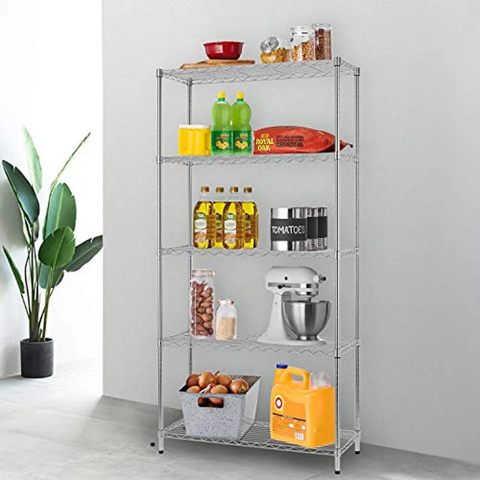 FDW Storage Shelves,Wire Shelving Unit Metal Shelves Heavy Duty Layer Rack Storage Rack Adjustable Utility (Chrome, 36"x 14"x 72") by FDW - Image 2