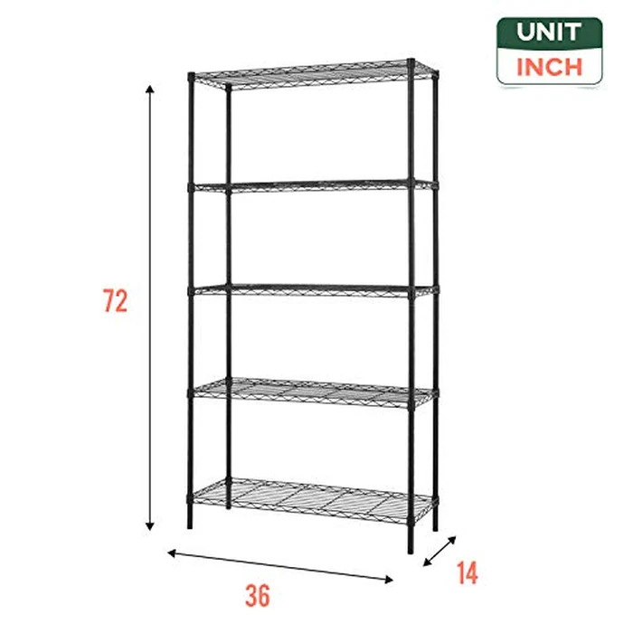 FDW Storage Shelves,Wire Shelving Unit Metal Shelves Heavy Duty Layer Rack Storage Rack Adjustable Utility (Chrome, 36"x 14"x 72") by FDW - Image 7