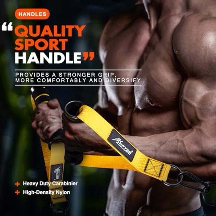 HPYGN Exercise Handles, D Handle Cable Attachment, Grip Attachments for Cable Machine Pulleys, Resistance Bands and Strength Trainers, Pull Down Exercise Accessories, Home Gym Exercise Machine Attachments by HPYGN - Image 4