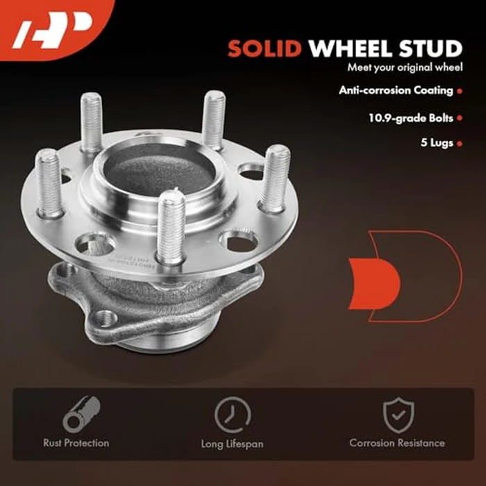 A-Premium Rear Wheel Bearing and Hub Assembly Compatible with Mitsubishi Lancer 2008-2009, FWD, with 5-Lug by A-premium - Image 4