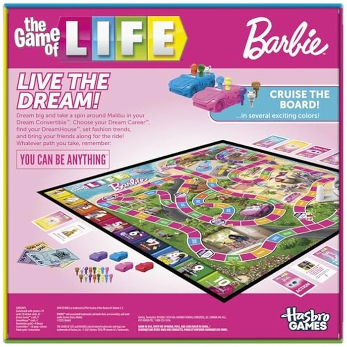 Hasbro Games The Game of Life: Barbie Edition Board Game | Ages 8+ | 2 to 4 Players | Fun Family Games for Kids and Adults | Kids Gifts (Amazon Exclusive) by Hasbro Gaming - Image 2