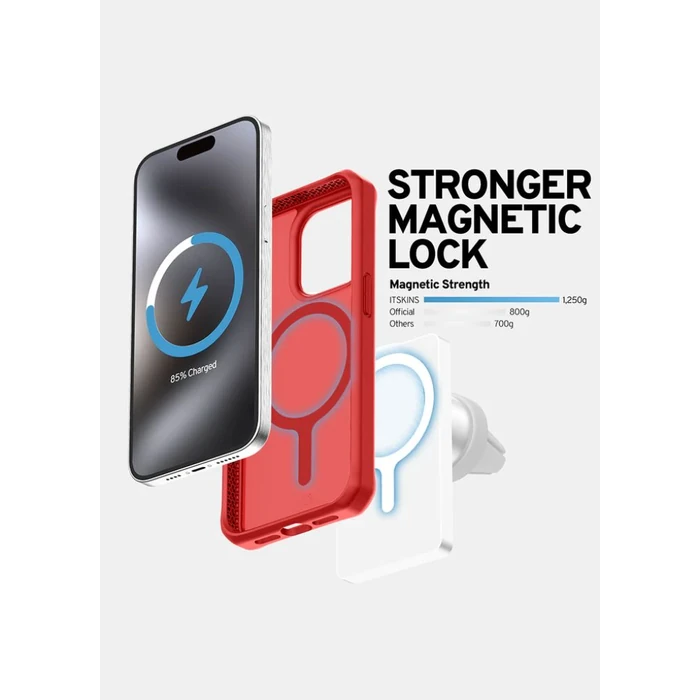 ITSKINS HYBRID R // FROST Phone Case with MagSafe for iPhone 15 Pro - Red - Brand New by ITSKINS - Image 9
