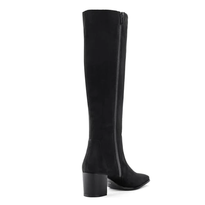 Shoe'N Tale Women's Knee High Boots Square Toe Mid Chunky Block Heeled Tall Boots Side Zipper(7.5,Black) by Shoe'N Tale - Image 3