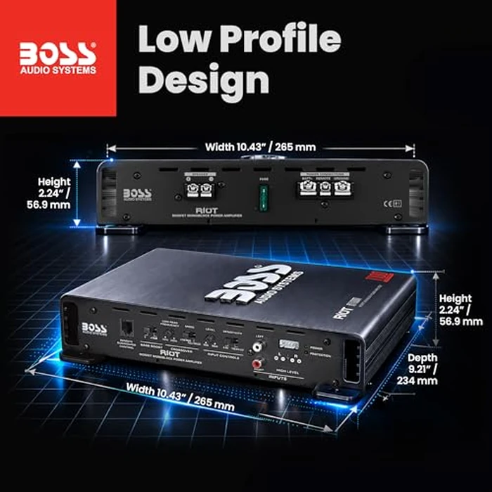 BOSS Audio Systems R1100M Riot Series Monoblock Class A/B Car Amplifier - 1100 High Output, Low/High Level Inputs, Hook Up to Subwoofer for Bass by BOSS Audio Systems - Image 5