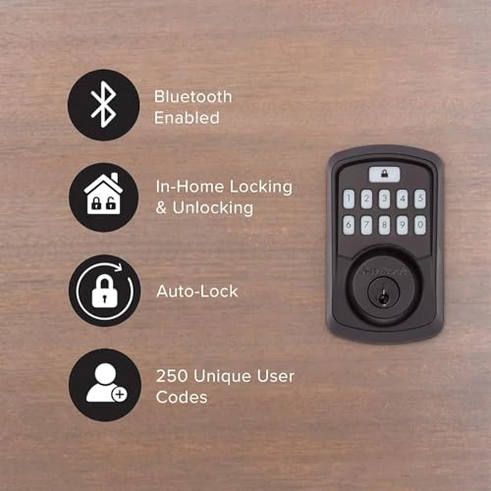 Kwikset 99420-003 Aura Bluetooth Programmable Keypad Door Lock Deadbolt Featuring SmartKey Security, Iron Black by Kwikset - Image 3