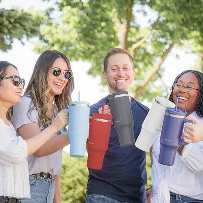 Contigo Streeterville Tumbler, 40 oz (1.18 L), Insulated Stainless Steel Water Bottle with Straw and Leak-Proof Lid, Goji Berry by Contigo - Image 8