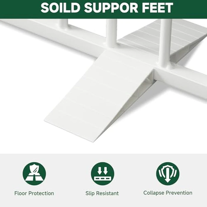 Snagle Paw Full Metal Freestanding Dog Gate,Indoor Outdoor Dog Gate with Floor Protect Support Feet, 40x24 Inches Foldable Barrier for Stairs, Hallways and Doorways (24'' H 2 Panel, White) by Snagle Paw - Image 4