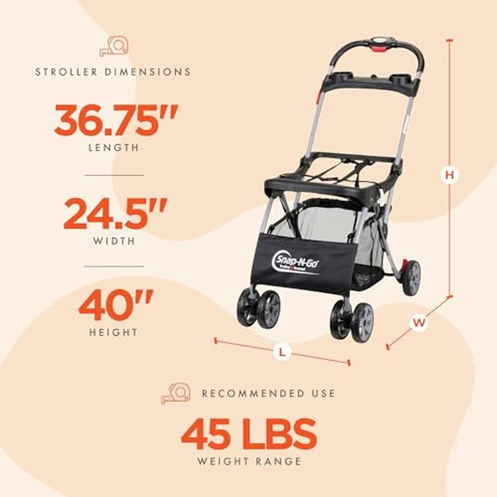 Baby Trend Snap N Go EX Polyester Lightweight Foldable Universal Single Infant Car Seat Carrier with 2 Cup Holder and Covered Compartment, Black by Baby Trend - Image 3