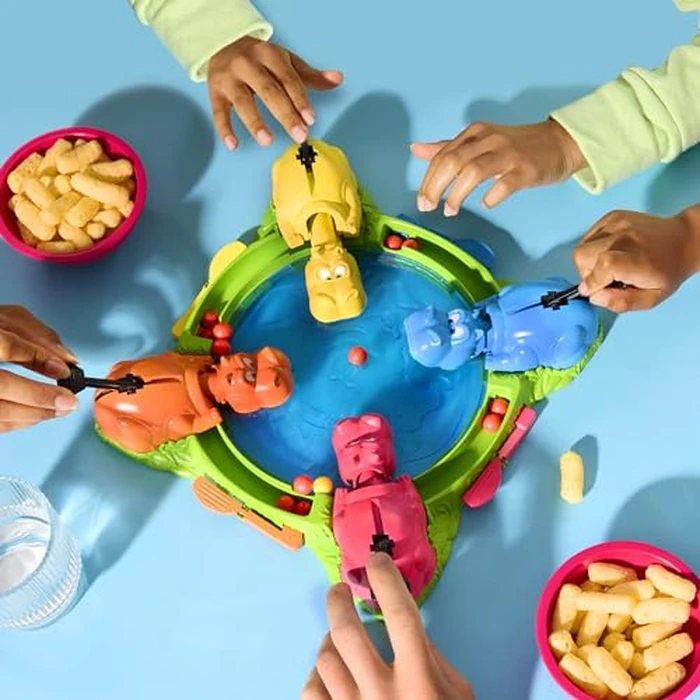 Hungry Hungry Hippos Game for Preschoolers | with Instant Marble Relaunch, Easy Set-Up & Storage| Ages 4 and Up | for 2 to 4 Players | Kids Games (English & French) by Hasbro - Image 3