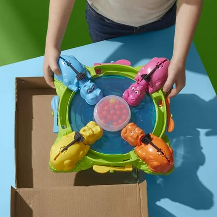 Hungry Hungry Hippos Game for Preschoolers | with Instant Marble Relaunch, Easy Set-Up & Storage| Ages 4 and Up | for 2 to 4 Players | Kids Games (English & French) by Hasbro - Image 6