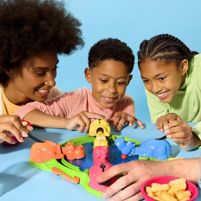Hungry Hungry Hippos Game for Preschoolers | with Instant Marble Relaunch, Easy Set-Up & Storage| Ages 4 and Up | for 2 to 4 Players | Kids Games (English & French) by Hasbro - Image 7