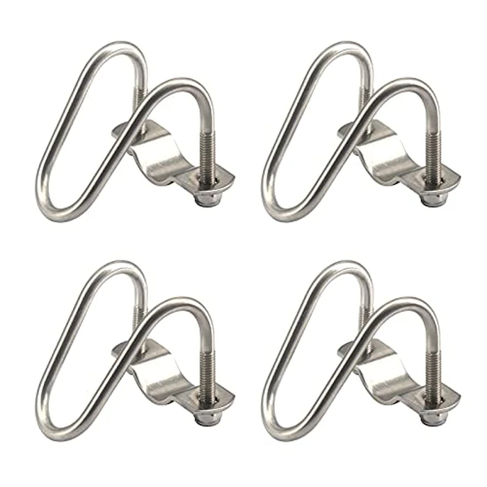 Cross tube buckle stainless steel Pipe Clip cross connector U shape pipe buckle for Farm,Greenhouse,Fence,Max Tube Diameter 1 1/4 inch (4 Pieces) by Zerniple - Used - Like New condition - US$11.08